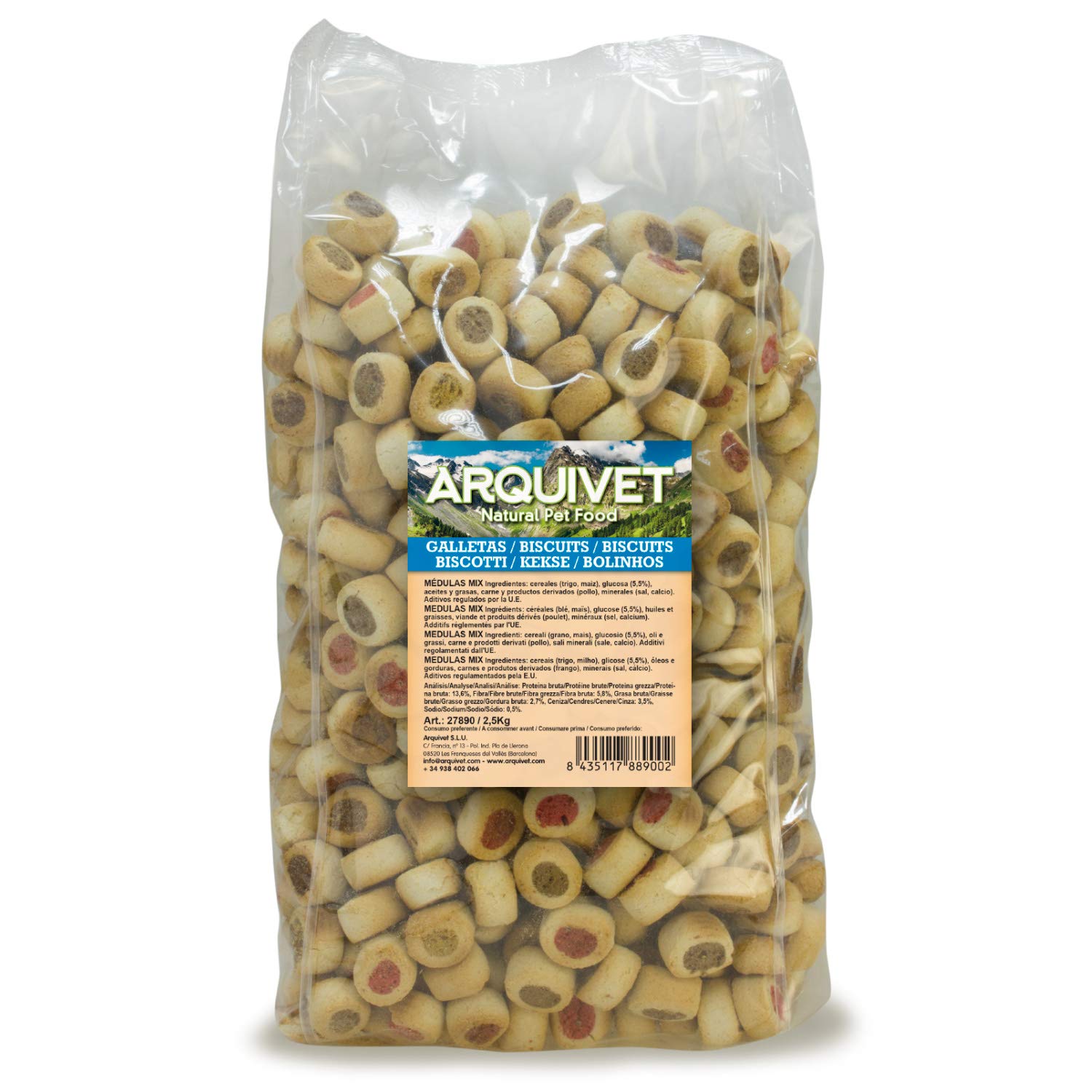 Arquivet Galletas Médulas Mix para Perros, No Aplicable, 2.5 kg (Paquete de 1)