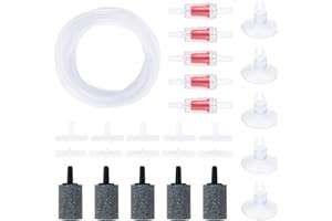 YUEYUAN Ventouses Aquarium Fish Tank Accessoires de Pompe à Air Clapet Anti-retour d'aquarium Pierres d'air Pompe à Air Tuyau en Silicone Connecteur de Tuyau d'aquarium Connecteur de Tuyau en T pour Aquarium