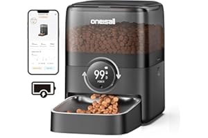 oneisall Comedero automático inalámbrico de 3 litros para Gatos y Perros con Control de aplicación, alimentador automático WiFi con Temporizador y Batería recargable