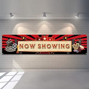 Now Showing Banner Film Nacht Party Rot Teppich Hintergrund Hollywood Party Dekorationen Film Hintergrund Geburtstag Party Banner Baby Dusche Geburtstag Party Lieferungen Amazon De Spielzeug