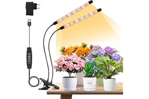 ANPSSSEN Luci per piante a 2 teste,lampada per piante a forma di V LED,luci di coltivazione a spettro completo per piante,luce per piante da interno, luce per piante,timer automatico 3/9/12H