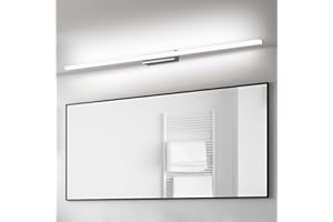 ‎SUZNIU SUZNIU Led Spiegelleuchte Badezimmer, 120CM Spiegelschrank Bad IP44 Kaltes Weiß 6000K Wandleuchte Badezimmer, 24W Spiegellampe Badezimmerlampe Spiegelleuchte Bad Schrankleuchte Spiegel Beleuchtung