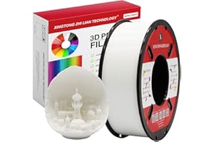 XINGTONGZHILIAN PLA 3D Printer Filament, PLA Filament 1.75mm, 1.75mm Printing Material Accuracy +/- 0.02 mm 1kg/Spool, PLA White