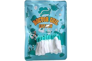 AITURE Nubes de bobina de algodón orgánico japonés de 3 mm, 50 unidades, Blanco