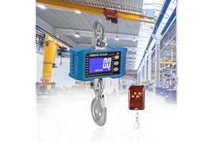 KKTECT Bilancia sospesa 1T Bilancia per gru digitale ricaricabile con telecomando Bilancia elettronica sospesa ad alta precisione da 1000 kg Bilancia a gancio industriale per impieghi gravosi