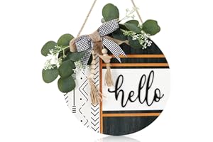 CHDITB Hello Bohemian Willkommensschild Haustür, Willkommen Türschild Willkommenskränze, Hello Holzschild Haustür Bauernhaus, zum Aufhängen Vintage Wandschild, Ttürdeko Haustür