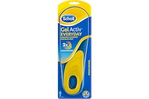 Scholl GelActiv Every Day Insoles for Men - Anti Foot Fatigue Comfort Insoles - Insoles for Walking / Hiking - Trim to Fit Your Walking Boot / Shoes - UK Size 7-12, 1 Pair, Blue