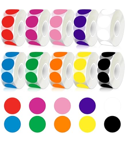 2000 Pcs Dot Stickers, 4 Rolls 25 Coloured Circle Stickers Reovable - View #5