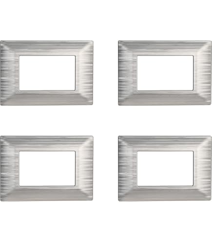 4 Placche Compatibili Bticino Axolute | Plastica Bianca, Stile Piramide - 3 Posti/Moduli