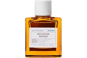 KORRES MOUNTAIN PEPPER Eau De Toilette per uomo, fragranza legnosa-aromatica, EDT caldo-speziato, privo di ftalati, parabeni, nitromuschi e PCM, vegan, 50 ml