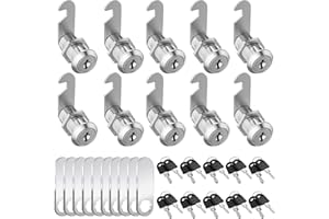 GBACHOOSE 10 Stück Briefkastenschloss 30mm, Briefkastenschloß, Spindschloss mit Schlüssel, Möbelschloss mit 2 Verschiedene Schlossplatten, Schrankschloss für Schranktüren, Möbel, Briefkästen