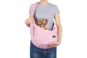 Ownpets Pet Sling Carrier Bag Safe, Fit Medium&Small Size Cats&Dogs, The Maximum Load 12~18lb Comfortable, Adjustable, Perfect for daily walk, Outdoor Activity and Weekend Adventure, Pink