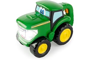 Tomy John Deere Johnny - Linterna de Juguete para niños 2 en 1 y Tractor de Juguete con Ruedas giratorias Gratis, Juguetes con Licencia Oficial de John Deere, a Partir de 18 Meses