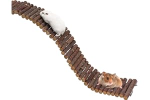 DNOIFNE Hamster Leiter Brücke Spielzeug, Hölzerner Hamster Kletterspielzeug, Biegbare Ratte Leiter Spielzeug, Kleintierkäfig Zubehör, Geeignet Für Hamster Meerschweinchen Ratten Vögel Papageien 60 × 8 CM