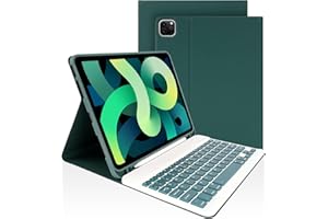 LAMA Smart Keyboard Case for iPad Air 11" (M3 2025 / M2 2024) & iPad Pro 11" (4th/3rd/2nd/1st Gen), Wireless Keyboard Case with Pencil Holder for 10.9" Air 4th/5th Gen, Dark Green