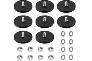 Zyluniy Neodym Magnete Gummiert, 8 Stück Magnet mit Gewinde Ø 43mm mit M6 Außengewindebolzen, Haftkraft Magnetsysteme mit Gummimantelm, Magnet mit Gewinde Haftkraft Bis 17 kg