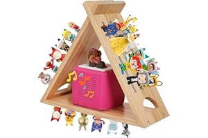 ‎GIEANOO Gieanoo für Tonie Regal,für TonieBox 2/1 Tonie Regal Junge für kreative 40-80 Figuren hölzerne Dreieck schwimmende Regale für Kinderzimmer,Babyzimmer