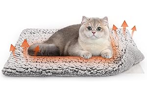 HezzLuv Tapis Auto-Chauffant pour Chat 70 x 48 cm, Coussin Chauffante pour Animaux, Couverture Antidérapante Douce et Moelleuse, Chaud Lit Chat pour Intérieur et Extérieur, Lavable