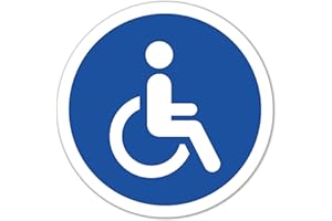 STROBO 4X Autocollant handicapé de Voiture Fauteuil Roulant 9,5 x 9,5 cm Signe handicapé utilisateur de Fauteuil Roulant Autocollant Porte Toilette