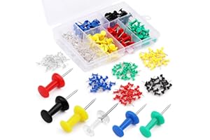 ‎DEUDY 125 Stück Reißzwecken, Reißzwecken für Pinnwand mit Box, Reißzwecken für die Wand, Korktafel, Karte, Kunststoff-Kopfnadel für Heimbüro-Bastelprojekte