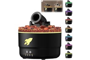 AZAZAZA Cannon Blast Aroma Humidifier, 7 Color LED Cannon Humidifier Aroma Diffuser with 2 Spray Modes, Volcanic Diffuser Waterless Auto Shut Off, Essential Oil Diffusers Silent Aromatherapy Humidifie (Black)