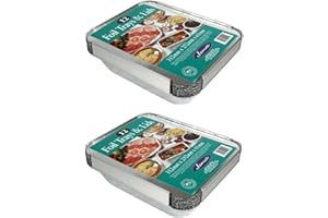 MAJEN Jena 12 Large Foil Trays & Lids, 2 Pack