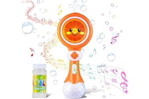 FORMIZON Macchina per Bolle di Sapone, Bacchetta Magica della Bolla, Macchina Bolle di Sapone Bambini, Pistola a Bolle di Sapone Portatile con Musica e Luce, Sapone Bubble Giocattoli per all'aperto