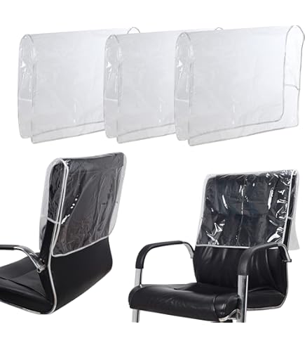 Housse De Chaise De Salon Noire - 51x40x12 Cm - PVC Renforcé, Transparente - Pour Coiffure, Massage, Barbier - Protection Anti-taches, Lavable