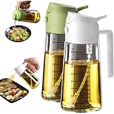 TrendPlain 16oz/470ml Pişirme i&ccedil;in Cam Zeytinyağı P&uuml;sk&uuml;rt&uuml;c&uuml; - Mutfak Aletleri, Hava Frit&ouml;z&uuml;, Salata ve Barbek&uuml; i&ccedil;in 2'si 1 A