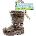 ButtonChocs Chocolate Welly Boot - Roots, Shoots & Muddy Boots. Belgian Milk Chocolate Welly. A Garden Lover Gift.