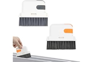 MONGTSAMZ Cepillo Limpieza Ventanas Ranuras, 2 en 1 Multifuncional Mano Limpieza Herramienta para Ventana Puertas y Esquinas para Limpieza de Puerta Cocina Baño Herramienta, 2 Piezas