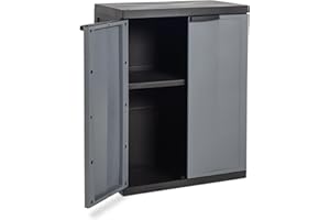 Toomax Armadio Trend Midi Basso, in polipropilene, colore nero/grigio basalto, dimensioni cm 65x37x85h