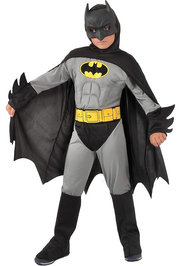 Déguisement Batman Enfant Officiel DC - Costume Taille 7-8 Ans Avec Cape Et Masque