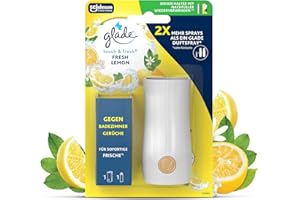 ‎GLADE Glade Touch & Fresh (Brise One Touch) Minispray, Raumduft, Halter inkl. 1 Nachfüller, Fresh Lemon (Limone), 10 ml