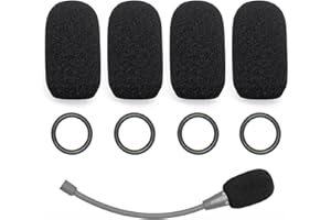 Voarmaks Funda de micrófono compatible con auriculares Lightspeed Zulu, Sierra, Tango y PFX, paquete de 4 parabrisas de micrófono de espuma + 4 juntas tóricas de silicona