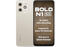 Lava Bold N1 5G (Champagne Gold, 4GB RAM, 128GB Storage) |Bigger 6.75" HD+ Notch Display | Octacore 5G Processor | 13 MP AI Camera |5000 mAh Battery| IP54 Rated Dust & Water Splash Proof