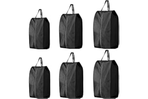 CJWLKJ 6Pcs Multi-Size Travel Shoe Bags Portable Travel Gifts Shoe Organizer with Zipper Closure, Waterproof Nylon Shoe Storage Organizer with Handle Travel Bags for Men and Women, Black