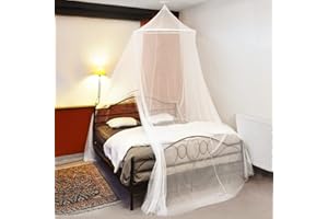 Moustiquaire de lit, BelonLink Moustiquaires Lit Grande pour Lit Bébé, Lit Simple, Lit Double, Kit de Suspension Complet, Facile à Installer, Protection fiable Contre Les Insectes et baldaqui, Blanc