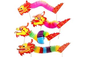 DPKOW Dekoracja Papierowego Smoka na Chiński Nowy Rok Girlanda Papierowa Smok Dekoracje Chiński Nowy Rok Chiński Papier do majsterkowania Prezenty Dekoracja domu