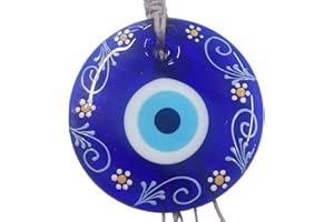 PERLIN Nazar Boncuk Boncugu in perla, realizzato a mano, turchese, blu Evil Eye, da parete, 40 cm, ornamento amuleto, decorazione per la casa, decorazione per la casa, regalo di benessere, perle di vetro