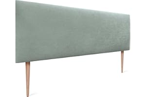 DHOME Testata in similpelle o tessuto AQUALINE Testata imbottita liscia Testata letto di lusso (160cm Con Gambe (Letti 150/160), Tessuto Verde Acqua)