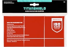 TitanShield (150 fundas/rojo tamaño estándar juego de mesa fundas de cartas coleccionables protector de cubierta compatible con Pokemon, MTG Magic The Gathering
