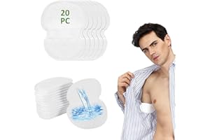 MROOBEST 20 Parches para axilas, Almohadillas antisudor, Desodorante ultra delgado y cómodo que absorbe el sudor, para Hombre Mujer