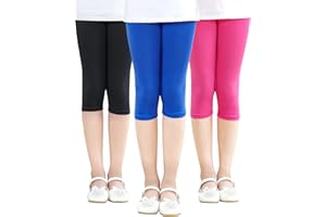 Adorel Leggings 3/4 Cortos Algodón Pantalón Niña Pack de 3