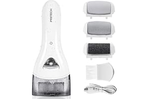 PRITECH Elektrischer Hornhautentferner Fußpflege Hornhaut Entfernen wiederaufladbar Pediküre Hornhautfeile Callus Remover (Weiß)