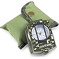 Compass, Sportneer High Accuracy Waterproof Military Compass with Carrying Bag Lensatic Sighting Waterproof and Shakeproof Compass Army Green Suitable for Camping Hiking
