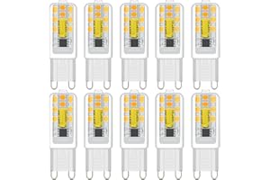 ZEIYEI G9 LED Bulbs, 3W, Warm White 3000K, 300LM, Equivalent to 30W Halogen, No Flicker, Not-Dimmable, Energy Saving Bulb for Chandelier Home Lighting Decor and More 10-Pack