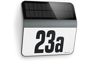 ‎STEINEL Steinel LED Solar Leuchte XSolar LH-N anthrazit, Dämmerungsschalter, 1100 mAh LiFe-Akku, inkl. beleuchtete Hausnummer