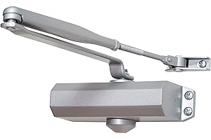 BUDDY4HOME HOUSE ACCESSOIRES Buddy4Home Automatischer Türschließer Silber Türfeststeller Türdämpfer Türheber, einstellbarer Federtürschließer für Außen und Innentür schließt automatisch, 40-65 kg, ohne Feststellung, Saturn