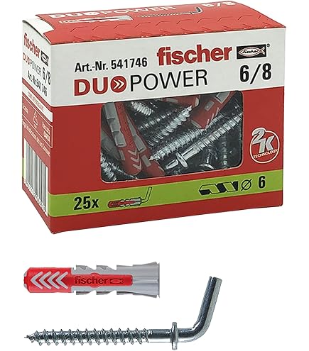 Tasselli Fischer SB 9/6 Con Gancio Lungo - 50 Pezzi, Per Lampade, Specchi, Mobili Su Muro E Cemento - Foto 2